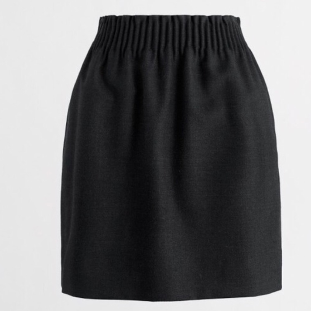 J. Crew Black Wool Sidewalk Skirt